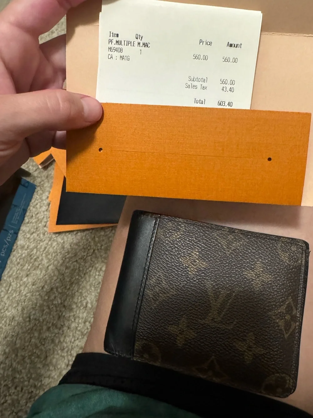 Louis Vuitton Brown Monogram Canvas & Black Leather Card Holder